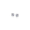 14k White Gold White Cubic Zirconia Stud Earrings(2mm)