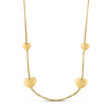 Sterling Silver Gold Plated Hearts Station Necklace