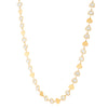 MOP Gem Heart Mirror Chain Necklace in 14K Yellow Gold