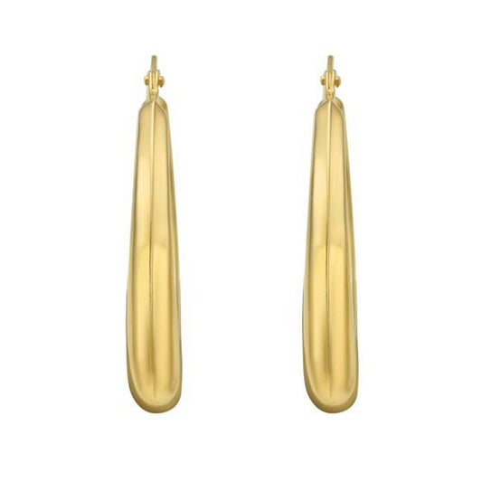 14K Yellow Gold Round Back to Back Hoop Earrings