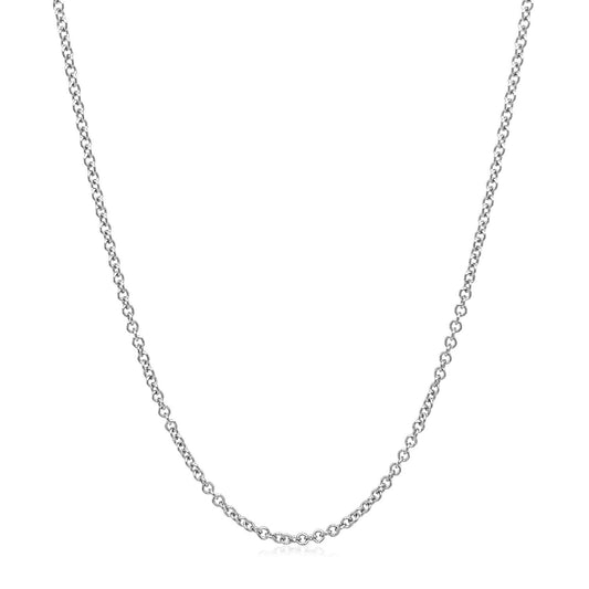Sterling Silver Rhodium Plated Round Cable Chain (1.50 mm)