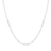 Sterling Silver Rhodium Plated Freshwater Pearl Paperclip Necklace