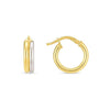 14k Two Tone Gold Double Round Hoops