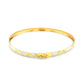 10k Two-Tone Gold Textured Zigzag Style Bangle (6.00 mm)