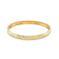 10k Two-Tone Gold Textured Zigzag Style Bangle (6.00 mm)