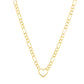 10K Yellow Gold Figaro Chain Heart Necklace