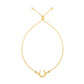 Adjustable Horseshoe Draw String Bracelet in 14K Yellow Gold