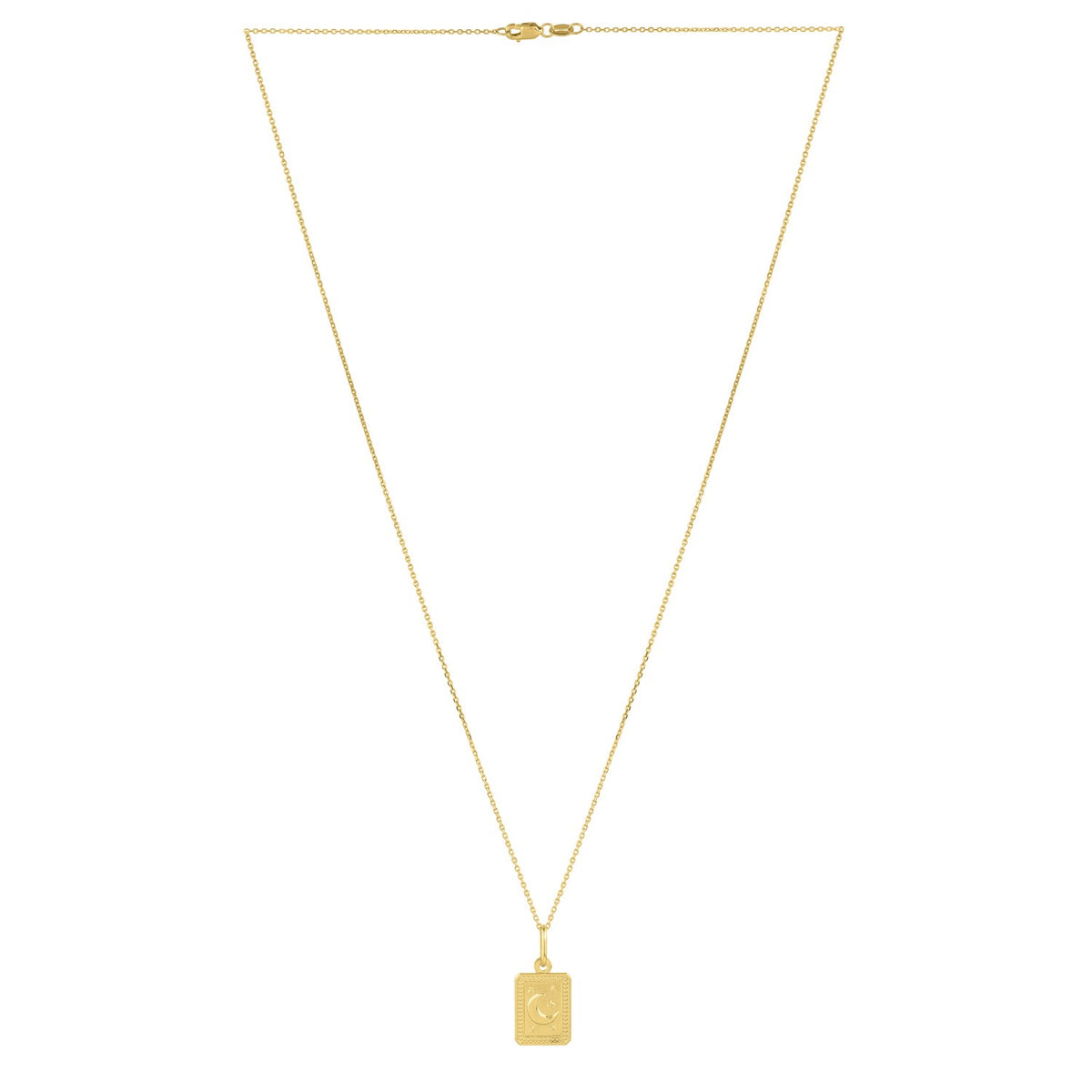 Moon and Stars Necklace in 14K Yellow Gold
