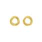14K Yellow Gold Diamond Cut Interlocking Trinity Stud Earrings (11.30 mm)