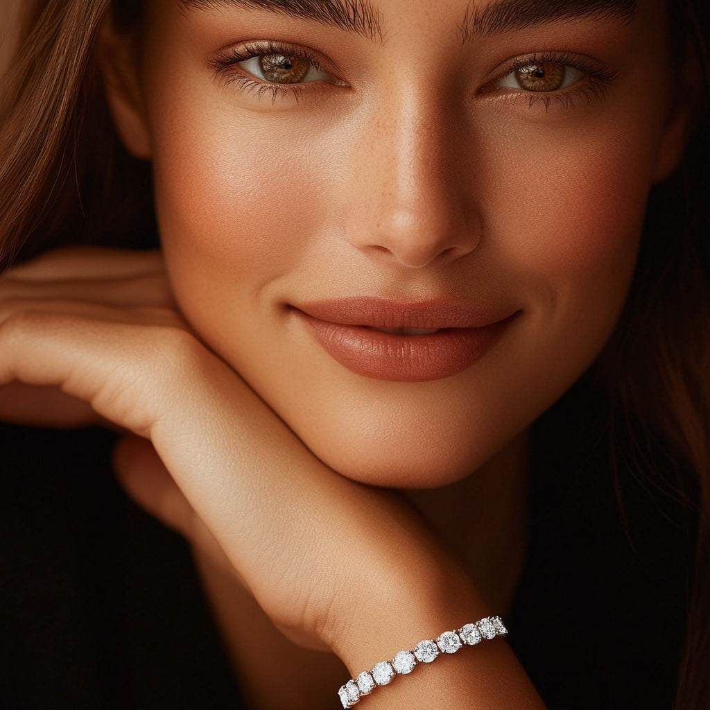 Lab Grown Round Diamond Tennis Bracelet in 14k White Gold (8 cctw F/G  VS2/SI1)