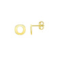14K Yellow Gold Yours Truly Initial O Stud Earrings