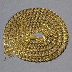 14k Yellow Gold Semi Solid Miami Cuban Chain (5.00 mm)