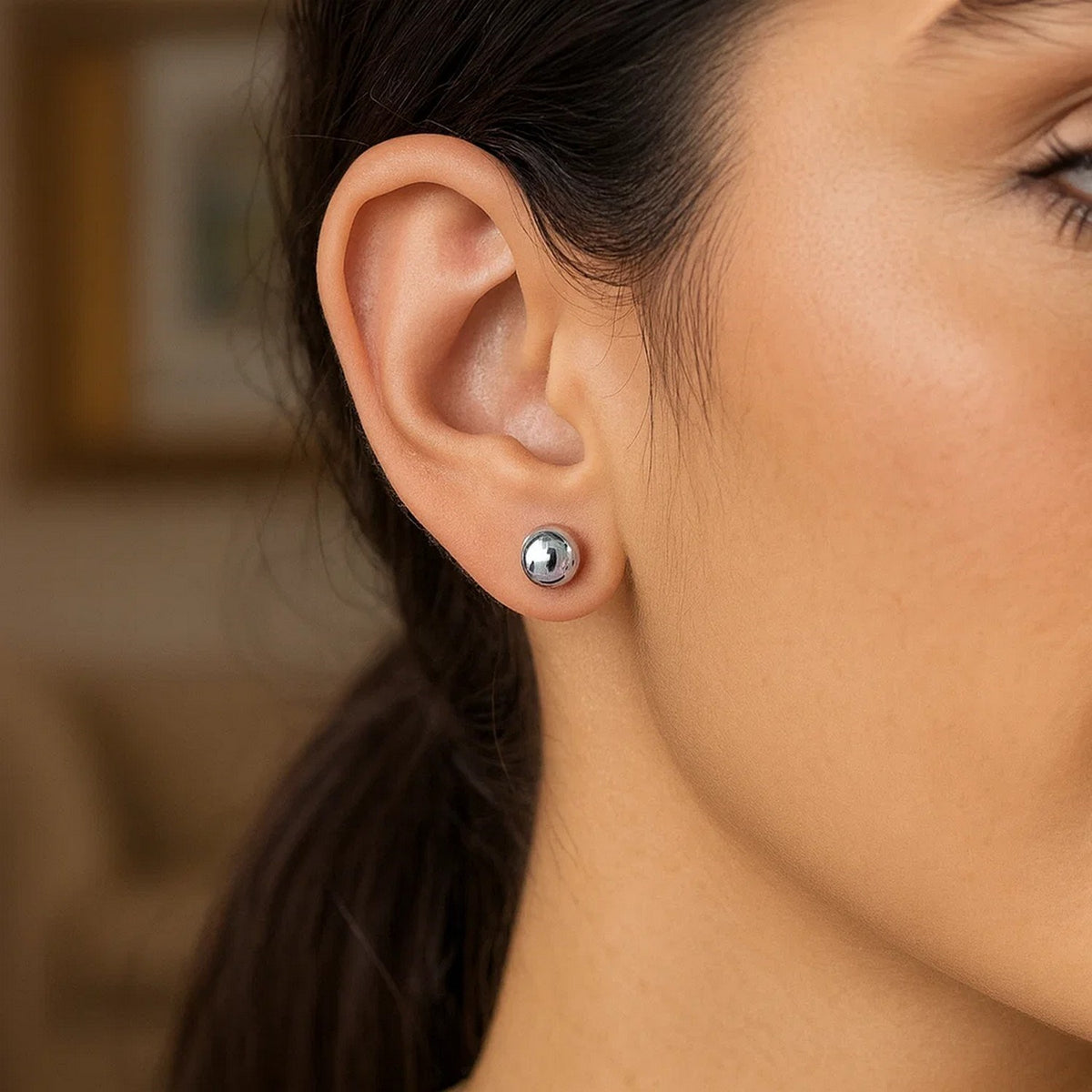Sterling Silver Ball Stud Earrings (8.00 mm)