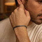 Sterling Silver Gunmetal Finish Franco Link Bracelet (4.60 mm)