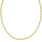 Sterling Silver Yellow Gold Plated Round Link Paperclip Chain (5.20 mm)