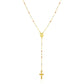 14k Tri Color Gold Lariat Rosary Necklace