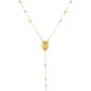 14k Tri Color Gold Lariat Rosary Necklace