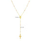 14k Tri Color Gold Lariat Rosary Necklace