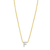 14K Yellow Gold Mini Diamond F Initial Pendant Necklace