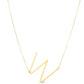 14K Yellow Gold Yours Truly Large Initial W Necklace