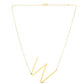 14K Yellow Gold Yours Truly Large Initial W Necklace
