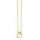 Open Heart and Pearl Necklace in 14K Yellow Gold