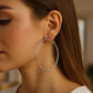 Rhodium Plated Endless Hoop Earrings in Sterling Silver