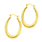 14k Yellow Gold Hoop Earrings with Textured Details