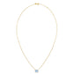 14K Yellow Gold Emerald Cut Blue Topaz Necklace