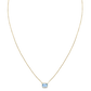 14K Yellow Gold Emerald Cut Blue Topaz Necklace
