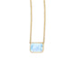 14K Yellow Gold Emerald Cut Blue Topaz Necklace