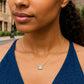 14K Yellow Gold Emerald Cut Blue Topaz Necklace