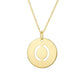 14K Yellow Gold Disc Initial O Pendant