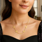 Sterling Silver Gold Plated Hearts Station Necklace
