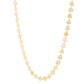 MOP Gem Heart Mirror Chain Necklace in 14K Yellow Gold