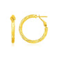 14k Yellow Gold Petite Twisted Round Hoop Earrings(3x20mm)