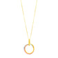 14k Tri-Color Gold Open Interlaced Ring Pendant