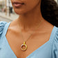 14k Tri-Color Gold Open Interlaced Ring Pendant