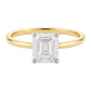 1 Carat Emerald Lab Grown IGI G/VS1 Diamond Solitaire Ring in 10K Yellow Gold