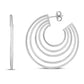 Sterling Silver Diamond Cut and Polished Five Row Hoop Earrings