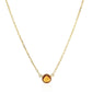 14k Yellow Gold 17 inch Necklace with Round Citrine