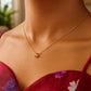 14k Yellow Gold 17 inch Necklace with Round Citrine