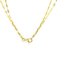 14k Yellow Gold Double Strand Chain with Puffed Heart Lariat Necklace
