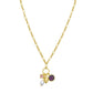 Sterling Silver Rhodium Plated Cubic Zirconia Charm Necklace