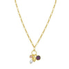Sterling Silver Rhodium Plated Cubic Zirconia Charm Necklace