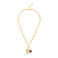 Sterling Silver Rhodium Plated Cubic Zirconia Charm Necklace