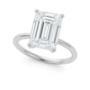5 Carat Emerald Lab Grown IGI G/VS1 Diamond Solitaire Ring in 10K White Gold