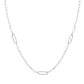 Sterling Silver Rhodium Plated Freshwater Pearl Paperclip Necklace