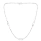 Sterling Silver Rhodium Plated Freshwater Pearl Paperclip Necklace
