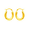 14k Yellow Gold Polished Oval Hoop Earrings